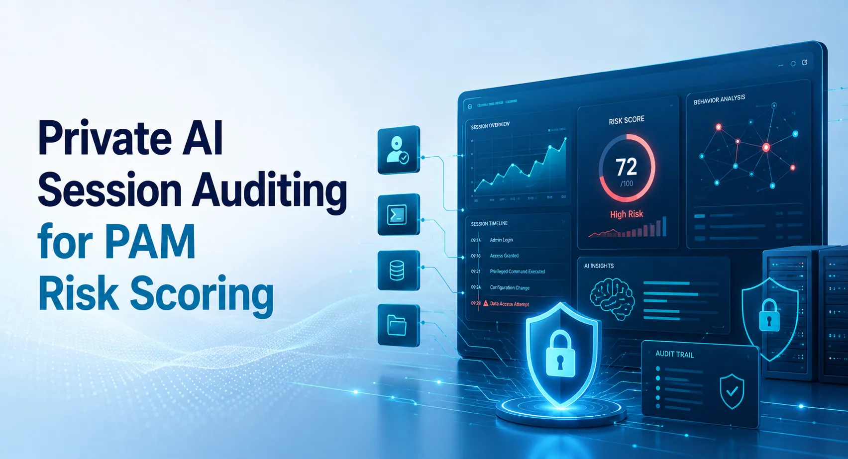 Private AI Session Auditing for PAM Risk Scoring