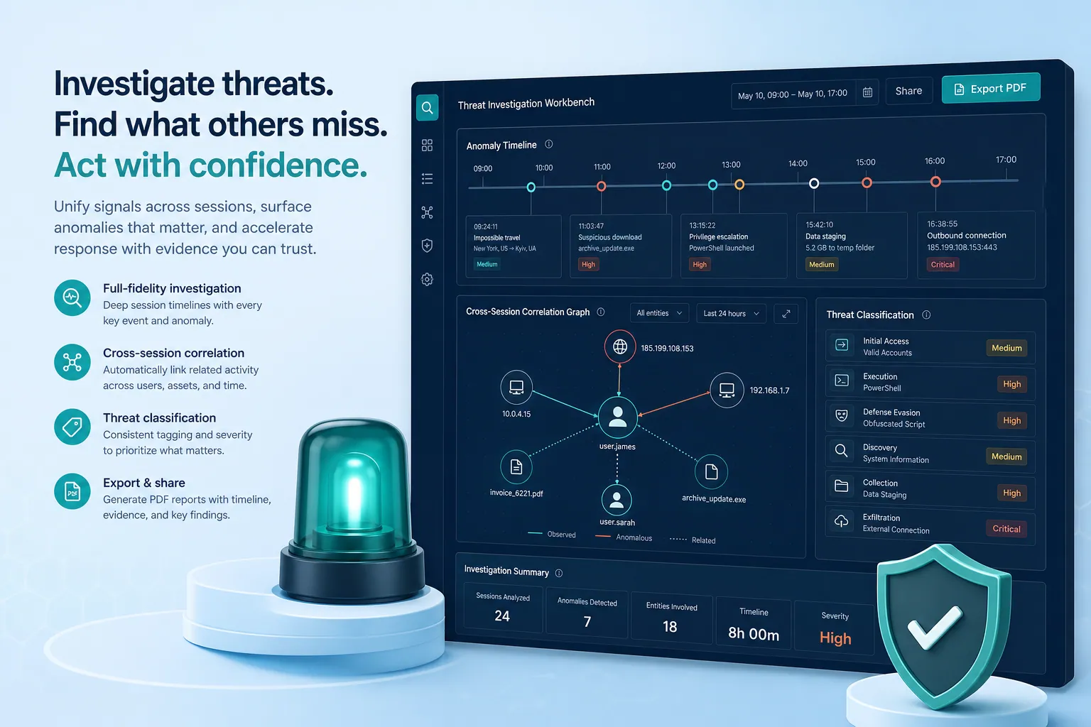 Threat Detection & Investigation product visual